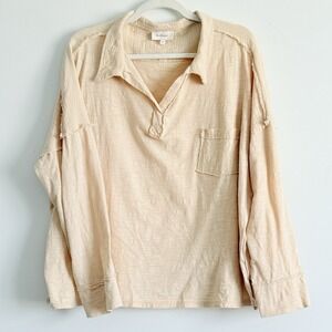 Bohme Oversized Blouse Top Natural Relaxed Comfort Beach Woman XL